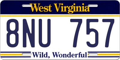 WV license plate 8NU757