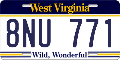 WV license plate 8NU771