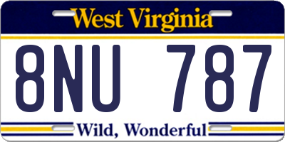WV license plate 8NU787