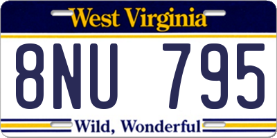 WV license plate 8NU795