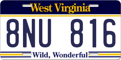 WV license plate 8NU816