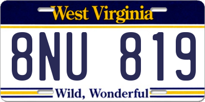 WV license plate 8NU819