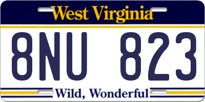 WV license plate 8NU823