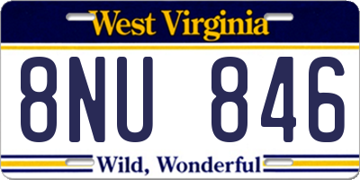WV license plate 8NU846