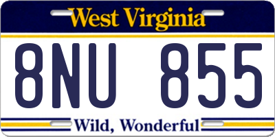 WV license plate 8NU855