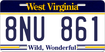 WV license plate 8NU861