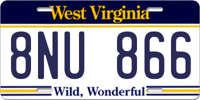 WV license plate 8NU866