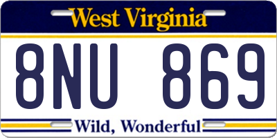 WV license plate 8NU869