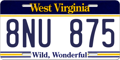 WV license plate 8NU875
