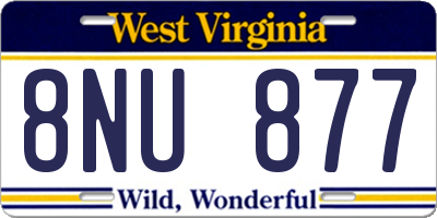 WV license plate 8NU877