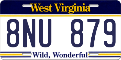 WV license plate 8NU879