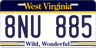 WV license plate 8NU885