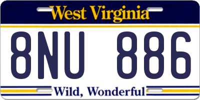 WV license plate 8NU886