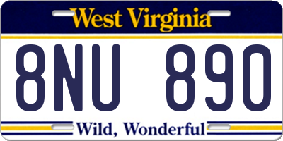 WV license plate 8NU890