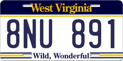 WV license plate 8NU891