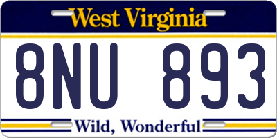 WV license plate 8NU893