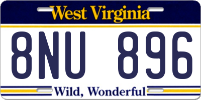 WV license plate 8NU896