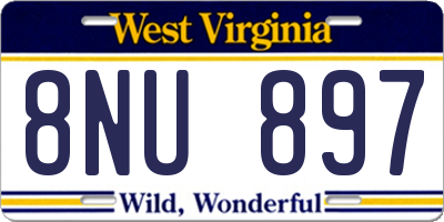 WV license plate 8NU897