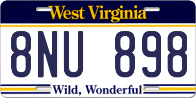 WV license plate 8NU898