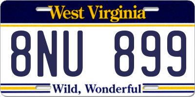WV license plate 8NU899
