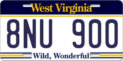 WV license plate 8NU900