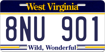 WV license plate 8NU901