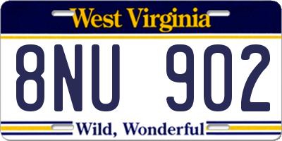WV license plate 8NU902