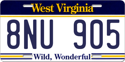 WV license plate 8NU905