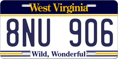 WV license plate 8NU906