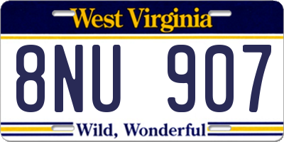 WV license plate 8NU907