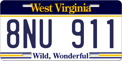 WV license plate 8NU911