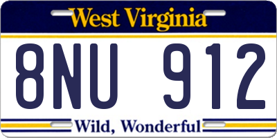 WV license plate 8NU912