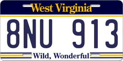 WV license plate 8NU913