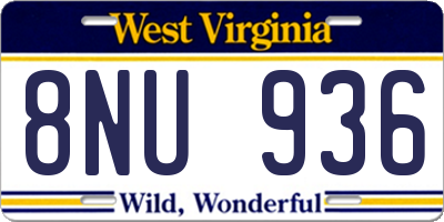 WV license plate 8NU936