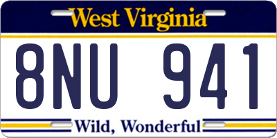 WV license plate 8NU941
