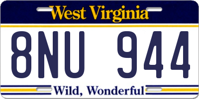 WV license plate 8NU944