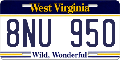 WV license plate 8NU950