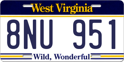 WV license plate 8NU951
