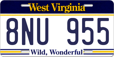 WV license plate 8NU955
