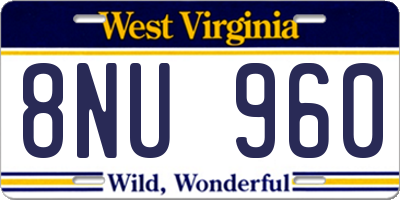 WV license plate 8NU960