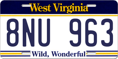WV license plate 8NU963