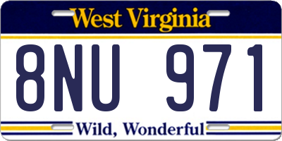 WV license plate 8NU971