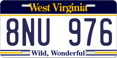 WV license plate 8NU976