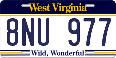 WV license plate 8NU977