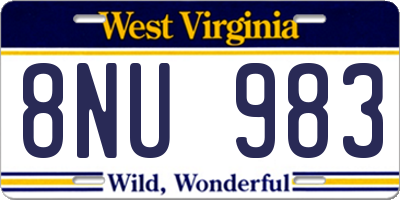 WV license plate 8NU983