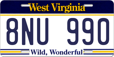 WV license plate 8NU990