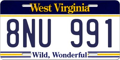WV license plate 8NU991