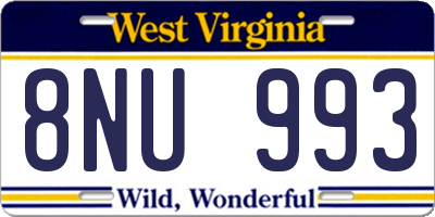 WV license plate 8NU993