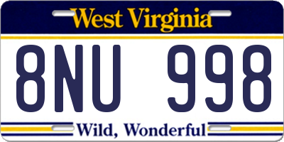 WV license plate 8NU998