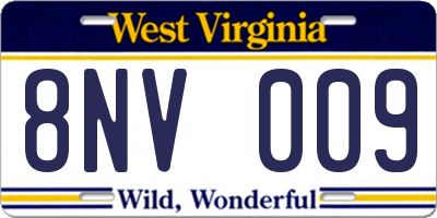 WV license plate 8NV009